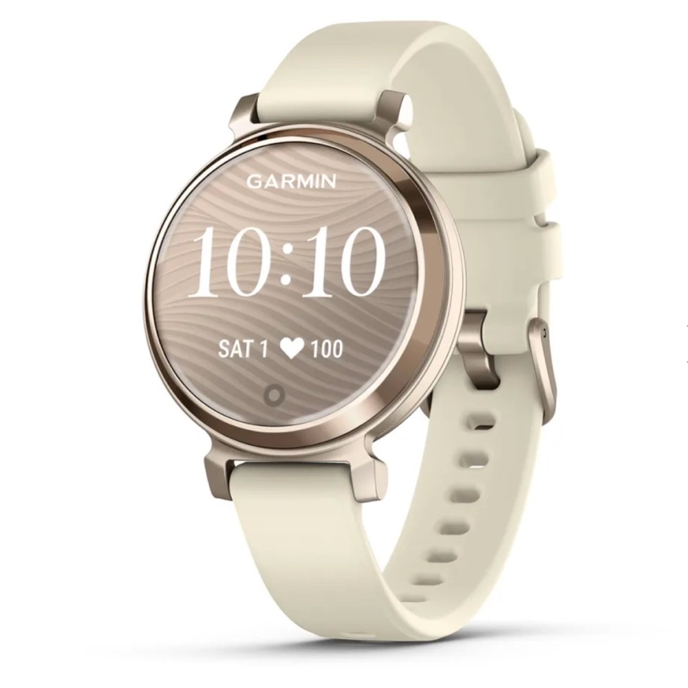 Garmin Lily 2 Smartwatch, Cream Gold/Coconut, silicone band